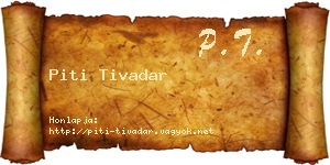 Piti Tivadar névjegykártya